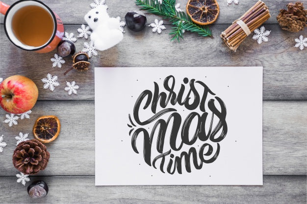 Christmas Mockup With Cover Or Letter Psd