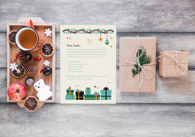 Christmas Mockup With Cover Or Letter Psd