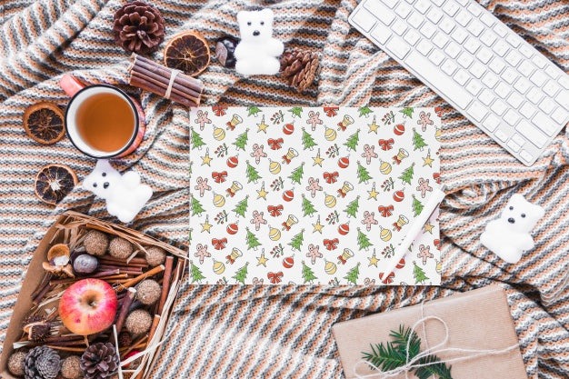 Christmas Mockup With Cover Or Letter Psd