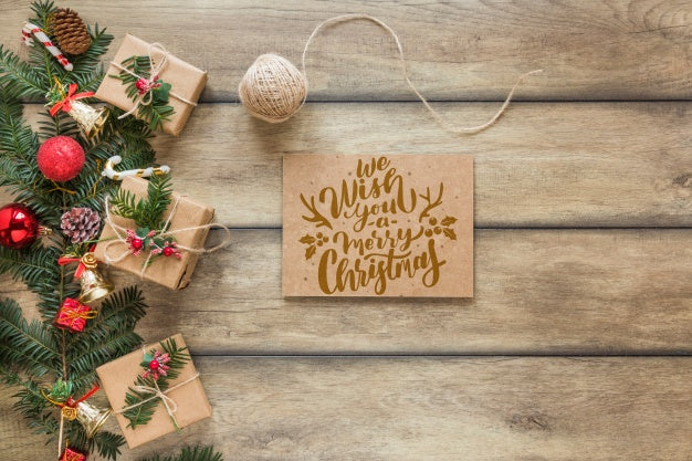 Christmas Mockup With Cover Or Letter Psd