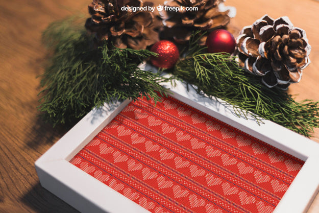 Christmas Mockup With Frame Psd