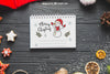 Christmas Mockup With Notepad Psd