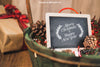 Christmas Mockup With Slate In Basket Psd