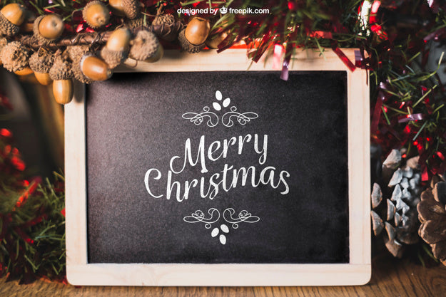 Christmas Mockup With Slate Psd