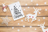 Christmas Mockup With Spiral Notepad Psd