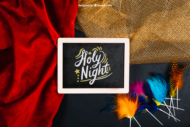 Christmas Mockup With Textile Psd