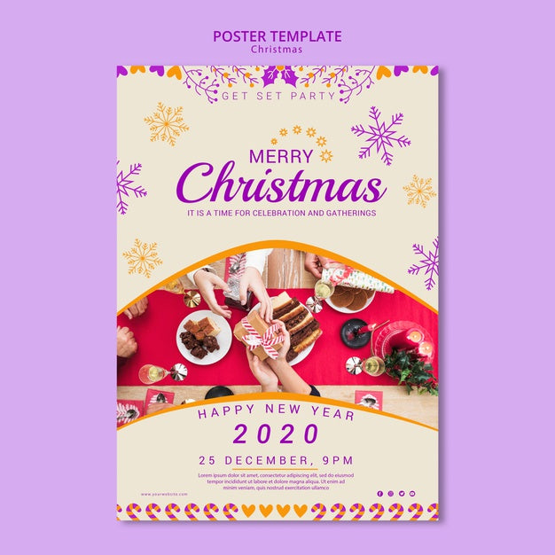 Christmas Poster Template With Picture Psd