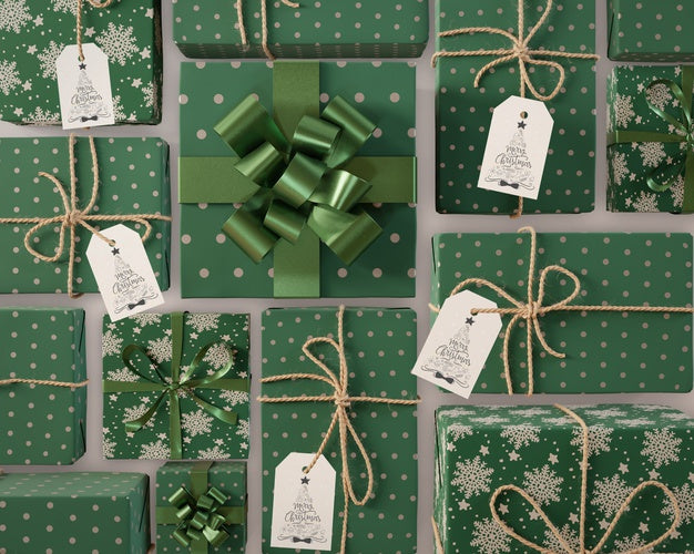 Christmas Present Collection With Tags Psd
