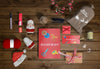 Christmas Scene Creator Concept On Wooden Table Psd
