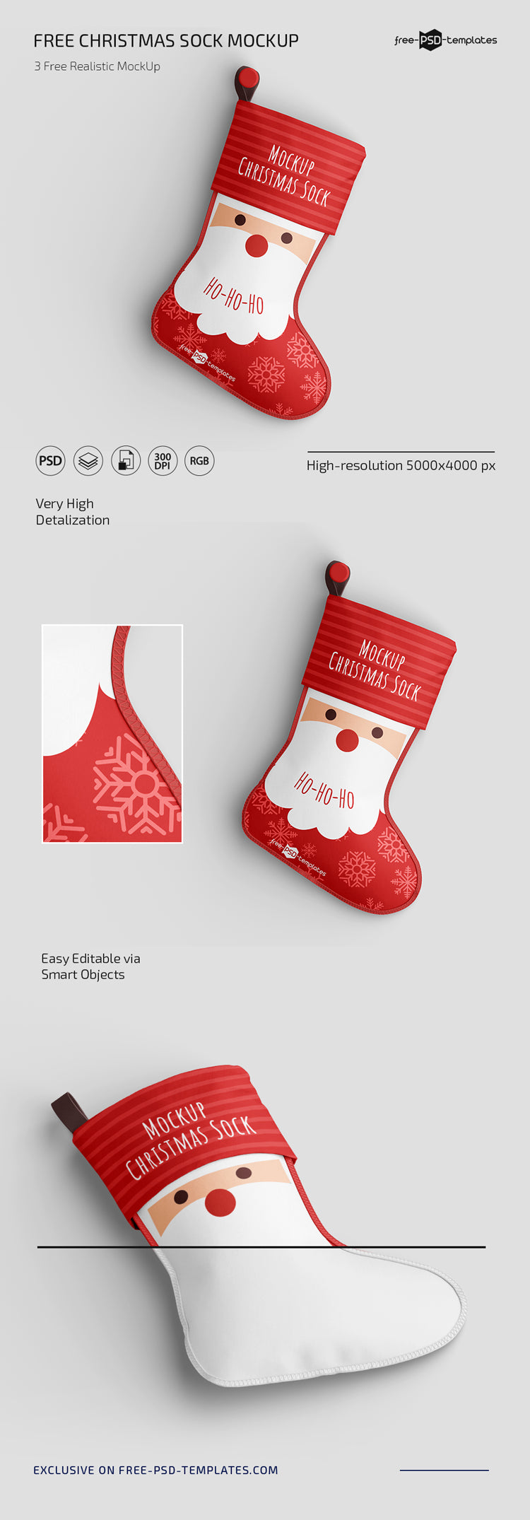 Christmas Sock Mockup