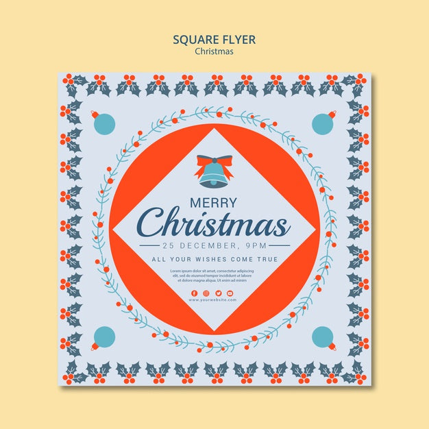 Christmas Square Flyer Template Psd