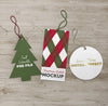 Christmas Tree Circle And Rectangle Labels Mockup Psd