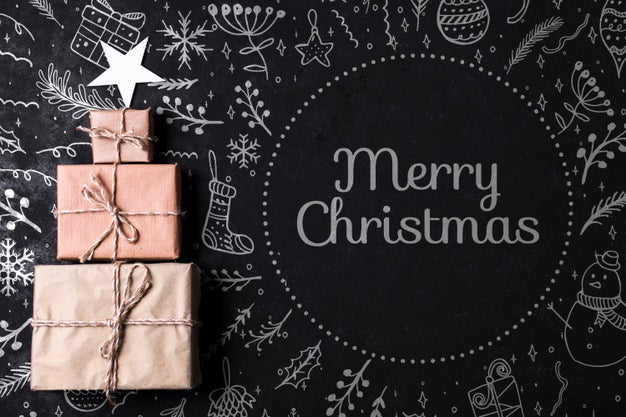 Christmas Tree Made Out Of Wrapped Gifts Psd