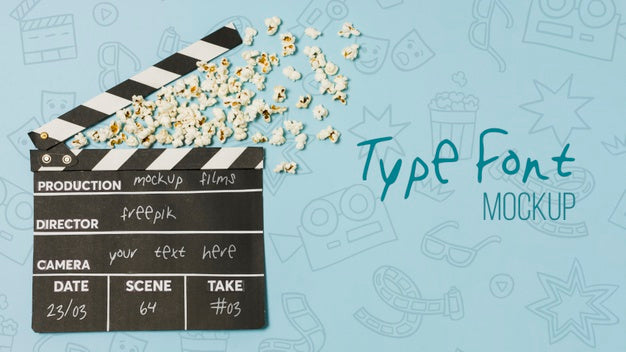 Cinema Arrangement With Background Mock-Up Psd