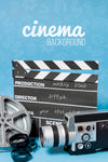Cinema Film Slate And Camera Psd