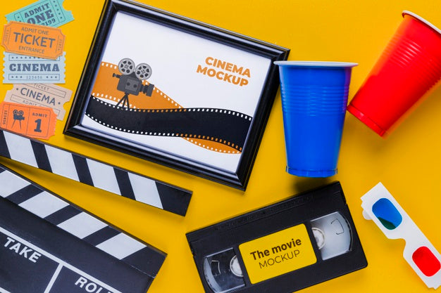 Cinema Items Mock-Up Concept Psd