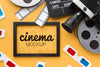 Cinema Mock-Up In Frame And Props Psd