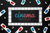 Cinema Mock-Up With Film Strip And 3D Glasses Psd