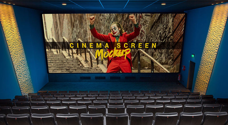 Cinema Movie Theater Hall Screen Mockup Psd