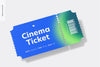 Cinema Ticket Mockup, Front View Psd