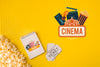 Cinema Tickets And Popcorn Top View Psd