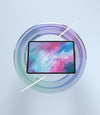 Circle Glass Support For Tablet Device Psd