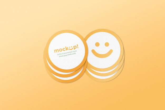 Circle Mock Up Business Card Psd
