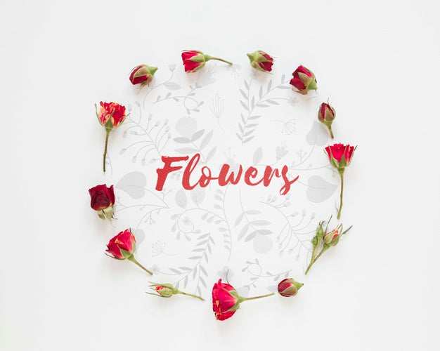 Circle Shape Of Flowers Psd
