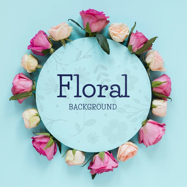 Circle Shape With Flowers Psd