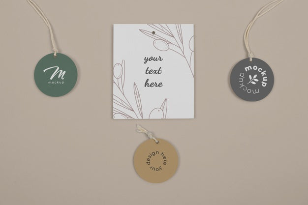 Circle Shaped Tag Price Mockup Psd