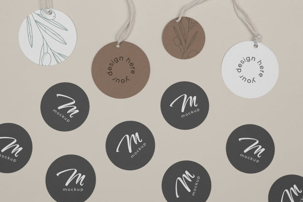 Circle Shaped Tag Price Mockup Psd