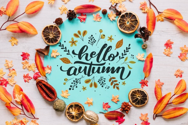 Circular Autumn Mockup Psd