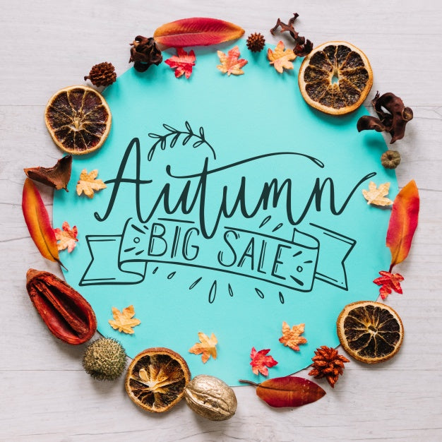 Circular Autumn Mockup Psd