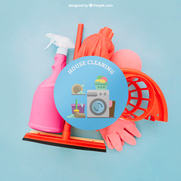 Circular Cleaning Mockup Psd