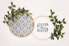 Circular Frames With Leaves Save The Date Mock-Up Psd