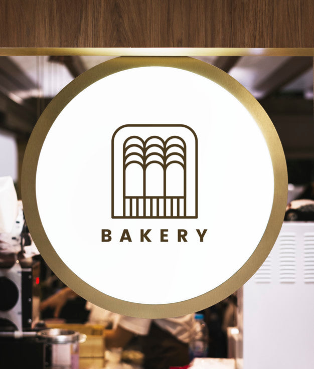 Circular Sign On A Glass Wall Mockup Psd