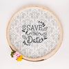 Circular Vintage Frame With Flowers Save The Date Mock-Up Psd