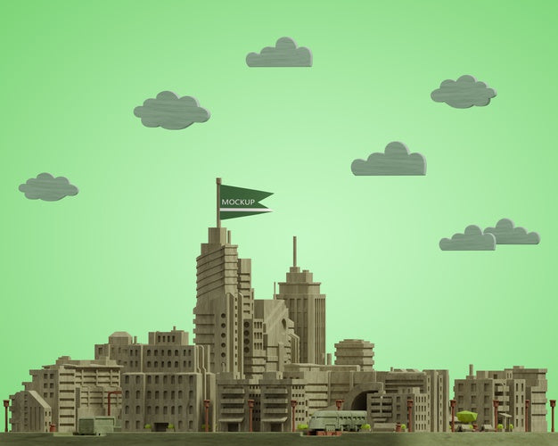 Cities Miniatures Model Psd