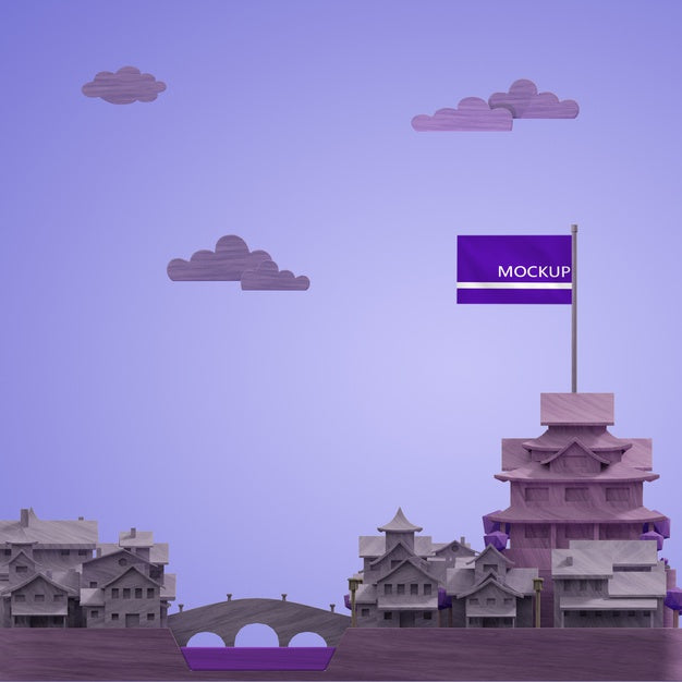 Cities World Day Buildings Model Concept Psd