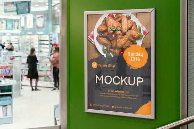 City Food Billboard Mock-Up Psd