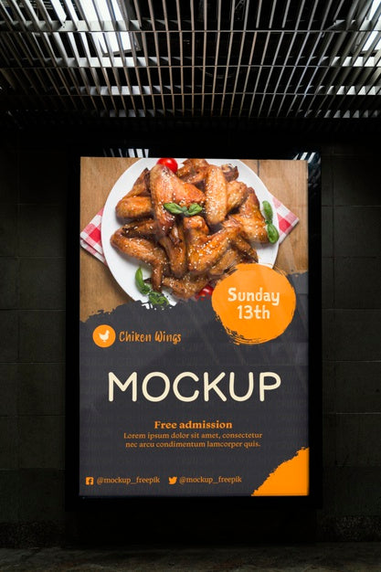 City Food Billboard Mock-Up Psd