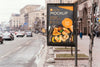 City Food Billboard Mock-Up Psd