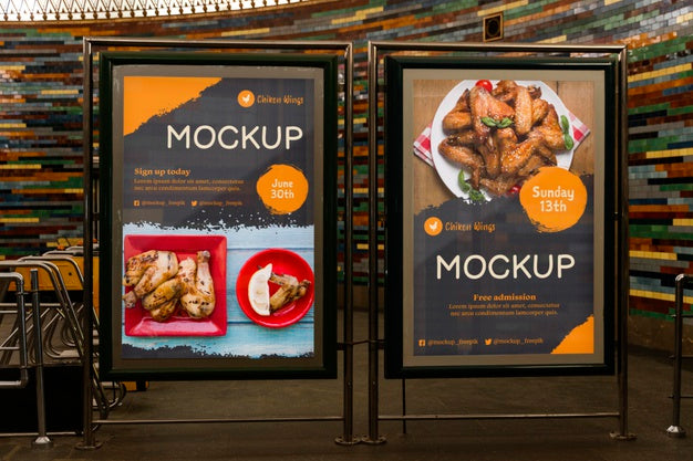 City Food Billboard Mock-Up Psd
