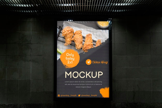 City Food Billboard Mock-Up Psd