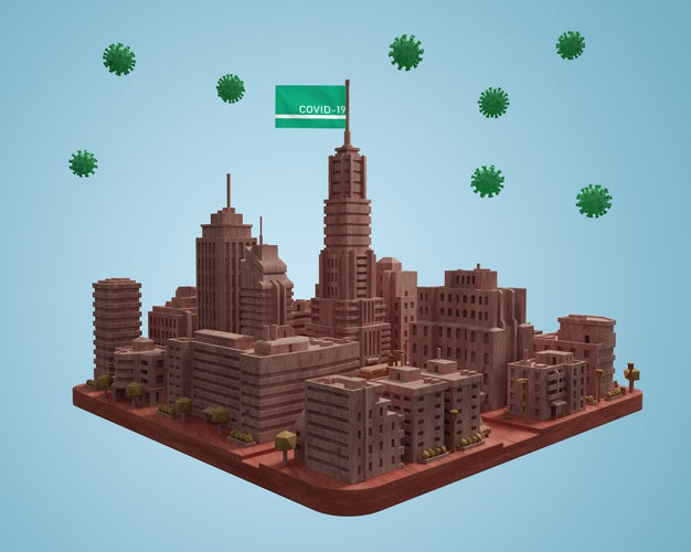 City Model With Covid19 Psd