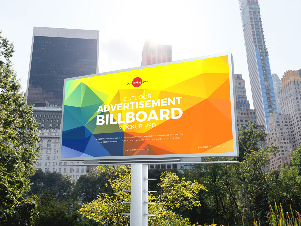 City Outdoor Advertisement Billboard Mockup Psd 2019
