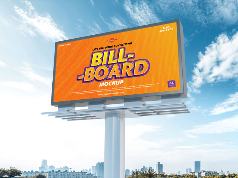 City Outdoor Advertising 6×12 Feet Billboard Mockup
