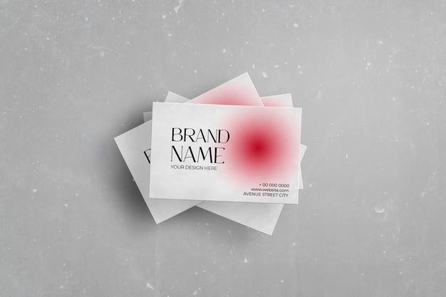 Classic Business Cards Pack Over Marble Surface Mockup Psd
