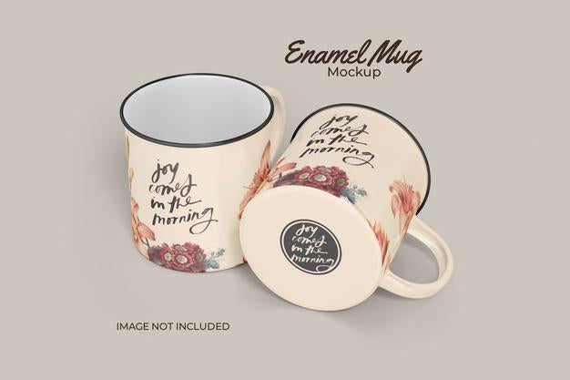 Classic Enamel Mug Mockup Psd
