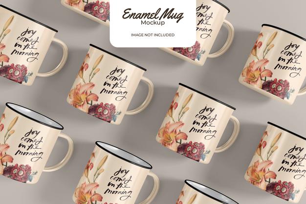 Classic Enamel Mug Mockup Psd
